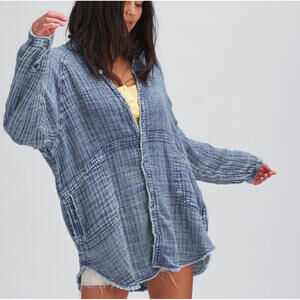 FREE PEOPLE We the Free Oversized Distressed Summer Daydream Tunic Top - XS